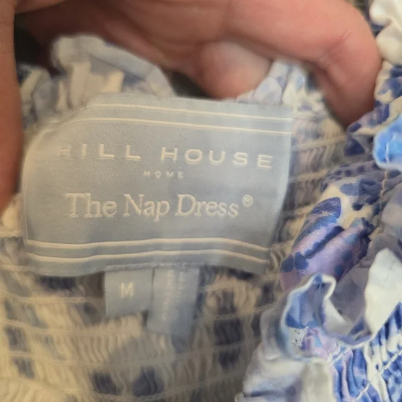 Hill House Home The Ellie Nap Dress Blue White Floral Smocked Midi Dress Medium - Picture 15 of 16